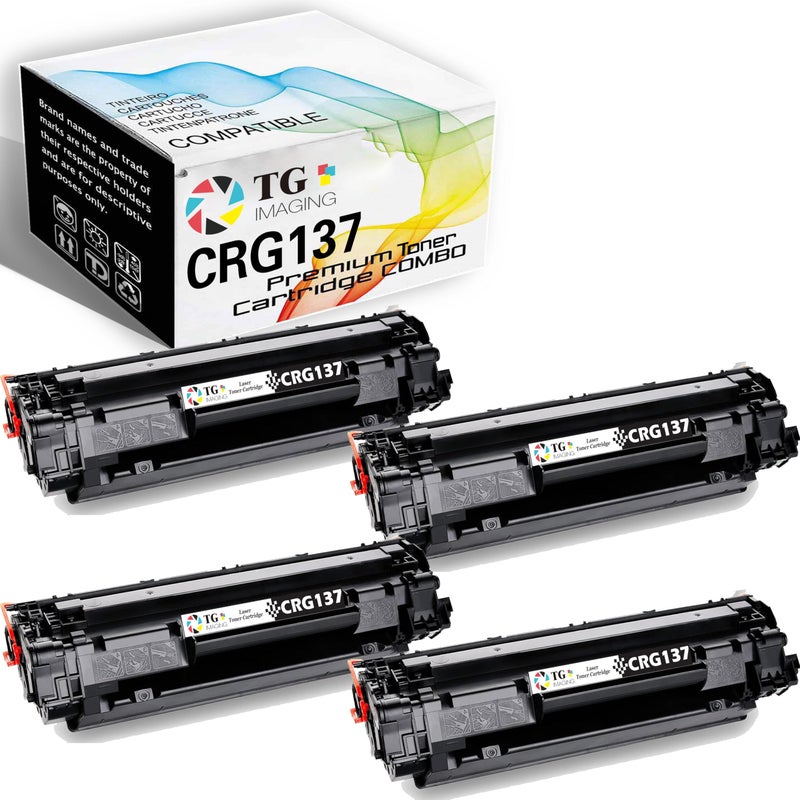 TG Imaging Compatible CRG137 Toner Cartridge Replacement for Canon 137 CRG-137 for MF247dw LBP151dw MF212w MF216n MF217w MF227dw MF229dw MF232w MF236n MF244dw MF249dw Printers (4 Pack) - Image 1